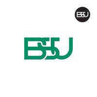 brev bsu monogram logotyp design vektor