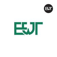 brev ewt monogram logotyp design vektor