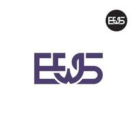 brev ews monogram logotyp design vektor