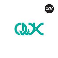 Brief qwx Monogramm Logo Design vektor