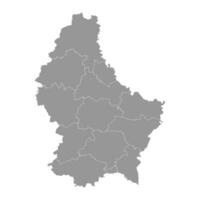 luxemburg Karta med administrativ divisioner. vektor illustration.