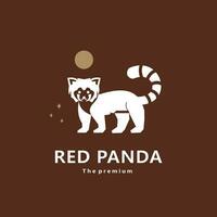 djur- röd panda naturlig logotyp vektor ikon silhuett retro hipster