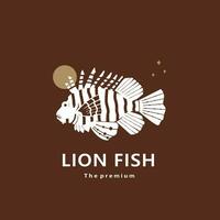 djur- lejon fisk naturlig logotyp vektor ikon silhuett retro hipster
