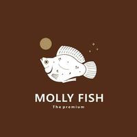 Tier Molly Fisch natürlich Logo Vektor Symbol Silhouette retro Hipster