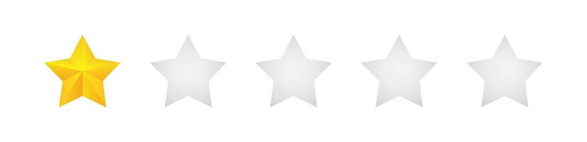 Bewertung Sterne Vektor Netz Zeichen. 1 Sterne Gelb isoliert auf Weiß Hintergrund