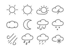 uppsättning av vektor meterologi ikoner. isolerat på vit bakgrund