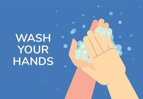 waschen Ihre Hände Rat , die Info Banner Design vektor