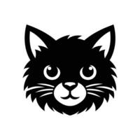 spielerisch und einfach silhouettiert Karikatur Katze Gesicht Logo Symbol vektor