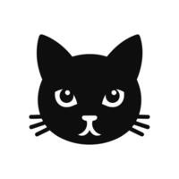 spielerisch und einfach silhouettiert Karikatur Katze Gesicht Logo Symbol vektor