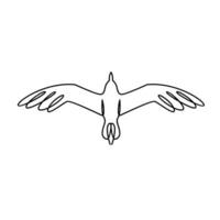 Möwe Single Linie Symbol Design Illustration vektor