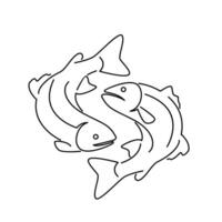 lax fisk översikt illustration vektor