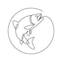 Lachs Fisch Single Linie Illustration vektor