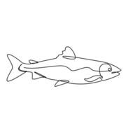 Lachs Fisch Single Linie Illustration vektor