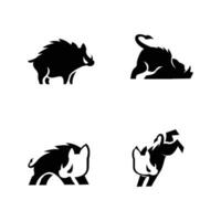 vildsvin logotyp ikon design illustration vektor