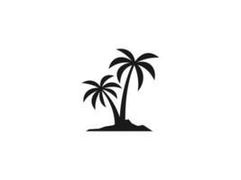 kokos träd, handflatan vektor ikon illustration, logotyp mall