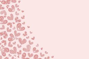 rosa hjärta klotter mönster bakgrund vektor
