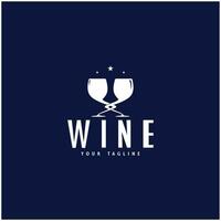 Wein Logo mit Wein Brille und Flaschen.für Nacht Clubs, Bars, Cafés und Wein Geschäfte. vektor