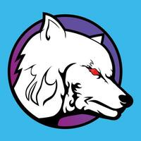 böse Weiß Wolf Spielen Logo vektor