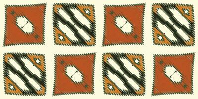 navajo Muster nahtlos Mogul die Architektur Motiv Stickerei, Ikat Stickerei Vektor Design zum drucken Zahl Stammes- Tinte auf Stoff Patola Sari