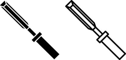 Meißel Symbol, Zeichen, oder Symbol im Glyphe und Linie Stil isoliert auf transparent Hintergrund. Vektor Illustration