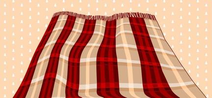 rotes und burgunderrotes, beige weihnachtliches traditionelles Plaid mit Linien und Rechtecken für Neujahrshintergrund für Bett, Sofa oder Boden im Zimmer oder draußen vektor