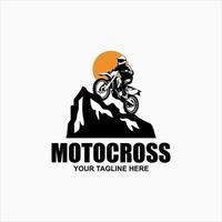 Moto-Cross springen Silhouette Vektor isoliert auf Weiß Hintergrund