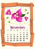 Kalendervorlage für November vektor