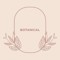 florales botanisches Vintage-Logo-Design im Rahmen für Geschäft, Poster, Einladung, Produkt vektor