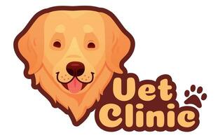 Tierarzt Klinik und Veterinär Logo mit Hund Gesicht. Haustier Gesundheit Pflege im Krankenhaus, inländisch Tier Medizin Logo vektor