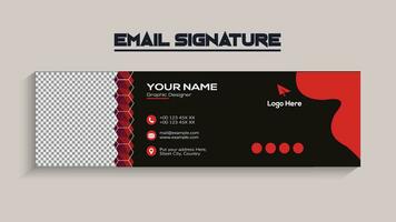 Unternehmen, modern und Fachmann Email Unterschrift. kreativ Mehrzweck Geschäft Email Unterschriften mit ein Autor Foto Platz vektor
