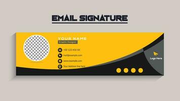 företags, modern och professionell e-post signatur. kreativ multipurpose företag e-post signaturer med ett författare Foto plats vektor