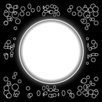 abstrakt Vektor geometrisch im das bilden von ein Original runden Weiß Rahmen auf ein schwarz Hintergrund