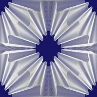 Vektor geometrisch Muster im das bilden von ein zart Weiß Stoff auf ein Blau Hintergrund