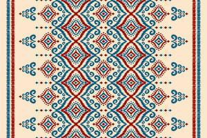 teppich ethnisches stammesmuster kunst. ethnisches ikat nahtloses muster. amerikanischer, mexikanischer Stil. vektor