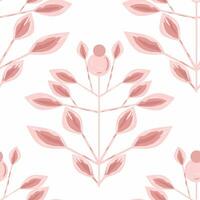 einfach Rosa Bohemien Blätter nahtlos Muster vektor