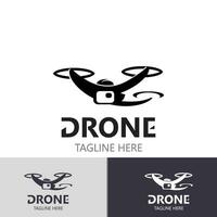 Drönare antenn med kamera vektor mall ikon. logotyp fotografi Drönare vektor. quadcopter platt stil