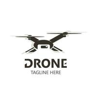 Drohne Antenne mit Kamera Vektor Vorlage Symbol. Logo Fotografie Drohne Vektor. Quadcopter eben Stil