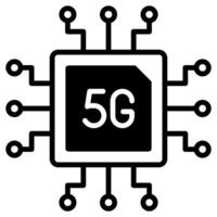 5g chipset ikon linje vektor illustration