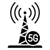 5g Base Bahnhof Symbol Linie Vektor Illustration