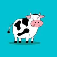 Vektor eben süß Kuh Illustration mit Pastell- Hintergrund