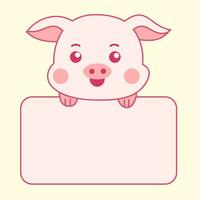 Vektor eben süß Schwein Illustration mit Pastell- Hintergrund