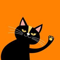 Vektor eben süß Katze Illustration mit Orange Hintergrund