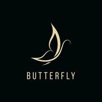 Schmetterling Gold Logo Design Ideen, minimalistisch Linie Schmetterling Logo Design Ideen vektor