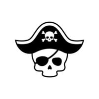 ikon pirat skalle bär en hatt. linje ikon. vektor