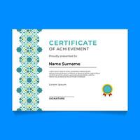 islamic prydnad certifikat mall design vektor