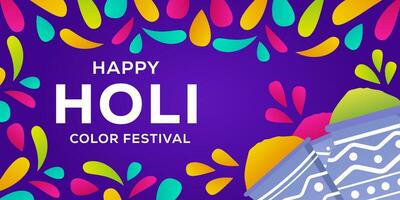 holi Farbe Festival horizontal Banner Illustration Vektor Design