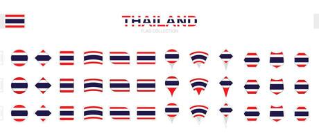 groß Sammlung von Thailand Flaggen von verschiedene Formen und Auswirkungen. vektor