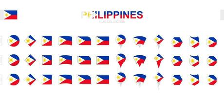 groß Sammlung von Philippinen Flaggen von verschiedene Formen und Auswirkungen. vektor