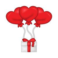 Liebe Ballon im Geschenk Box Valentinstag Illustration vektor