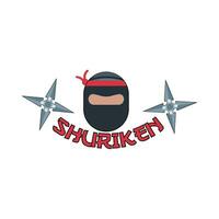 shuriken med ninja japan illustration vektor